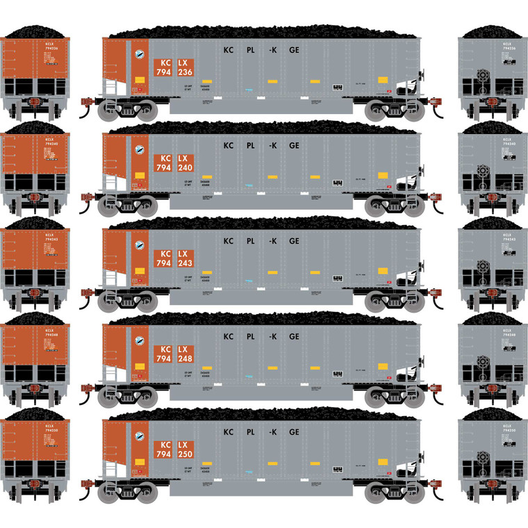 Athearn - N ATH Bethgon Coalporter w/Coal Load, KCLX #794236/794240/794243/794248/794250 (5) - -2318