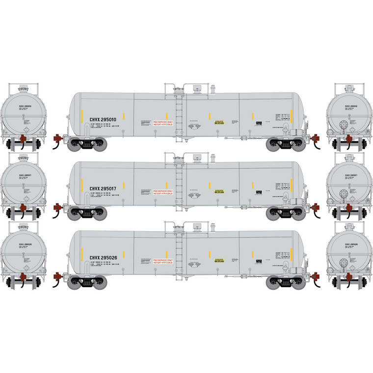 Athearn - HO ATH 30K Ethanol Tank Car, CHVX #295010/295017/295026 (3) - -2401 Athearn - HO ATH 30K Ethanol Tank Car, CHVX #295010/295017/295026 (3) - -2401