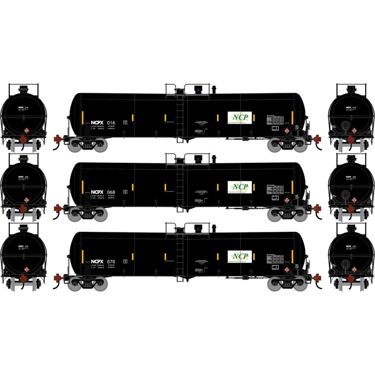 Athearn - HO ATH 30K Ethanol Tank Car, NCPX #016/068/070 (3) - -2407 Athearn - HO ATH 30K Ethanol Tank Car, NCPX #016/068/070 (3) - -2407