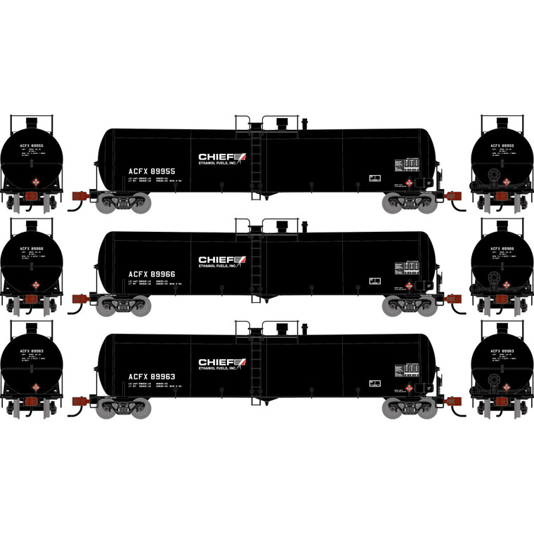 Athearn - N ATH 30K Ethanol Tank Car, ACFX #89963/89966/89955 (3) - -2428 Athearn - N ATH 30K Ethanol Tank Car, ACFX #89963/89966/89955 (3) - -2428