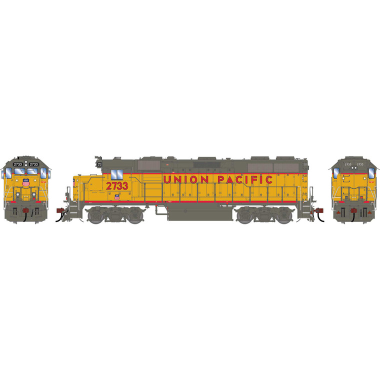 Athearn - HO GEN GP39-2 PH I Locomotive, UP #2733 - G-1969