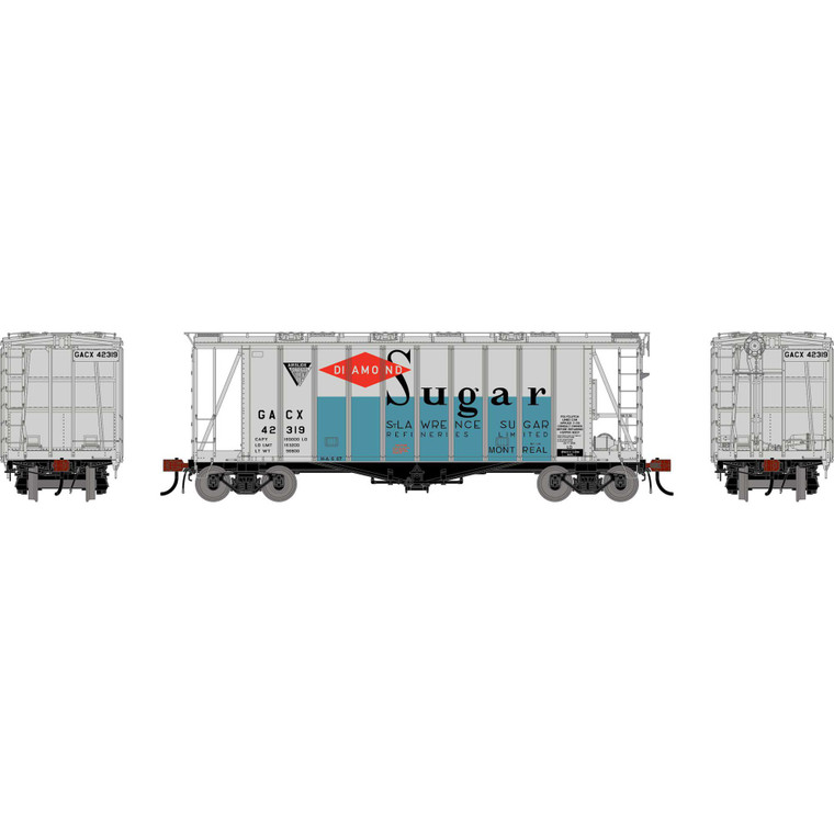 Athearn - HO GEN GATC 2600 Airslide Covered Hopper, GACX/Diamond Sugar #42319 - G-2134
