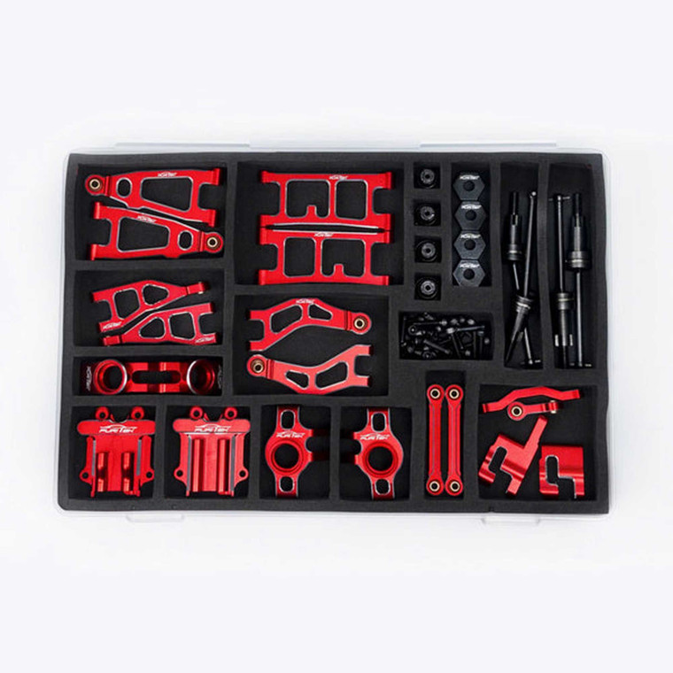 FuriTek - ALUMINASPEED ULTIMATE UPGRADE ALUMINIUM COMBO IN RED COLOR FOR 1/18 ARRMA MOJAVE GROM - 2598