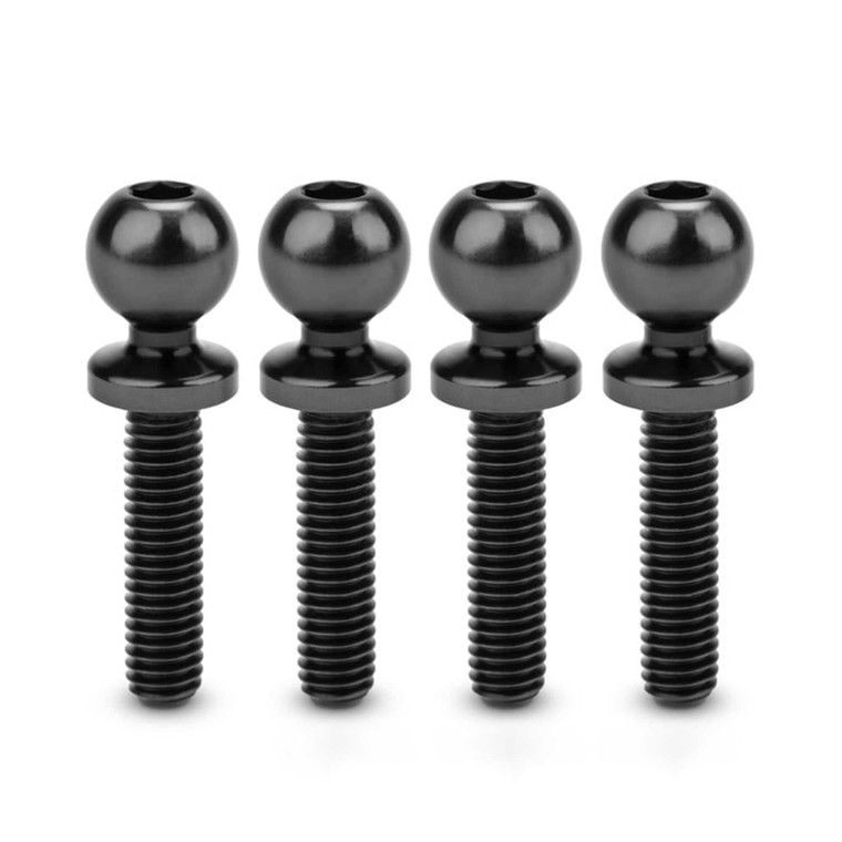 Jconcepts - JCI, 5.5 x 12mm revolved titanium ball-stud, stealth black, 4pc - 5135-2