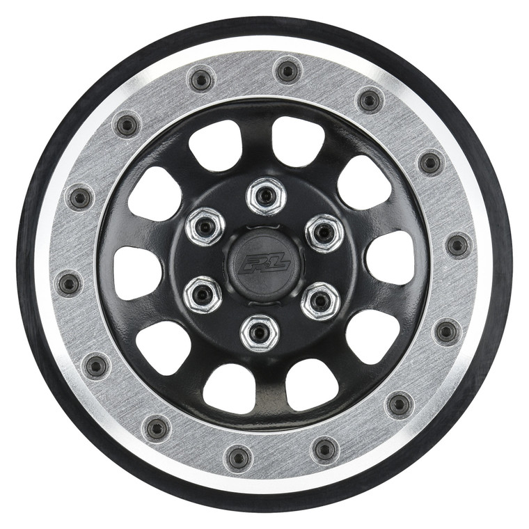 Pro-line Racing - Steelies Silver/Black 2.9" Stamped Steel Dual Offset (+2/+10) Wheels for Axial SCX6 - 283801
