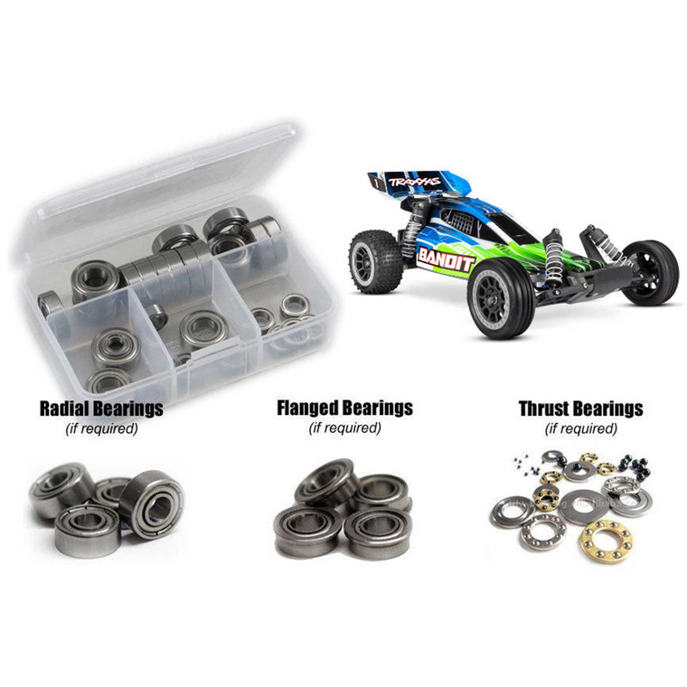 RC Screwz - Traxxas Bandit XL 1/10th 2wd (#24254-8) Metal Shielded Bearing Kit - TRA128B