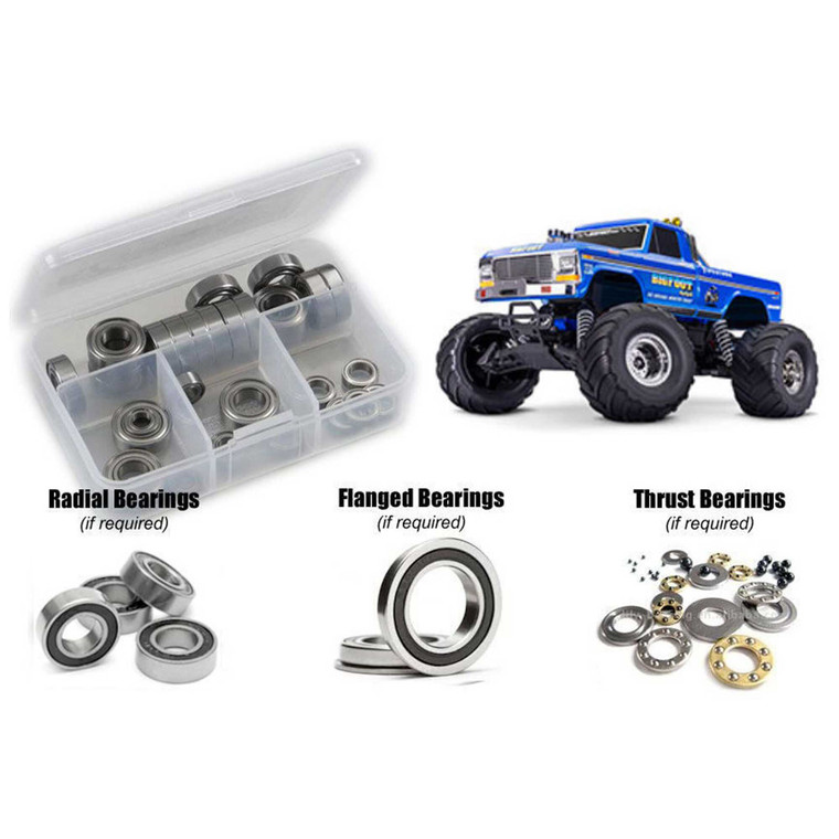 RC Screwz - Traxxas Bigfoot #1 2wd 1/10th (#36234-8) Rubber Shielded Bearing Kit - TRA131R