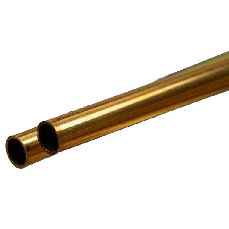 K & S Metals - Round Brass Tube: 6mm OD 0.45mm Wall x 300mm Long - 9824