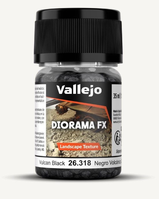 Vallejo Acrylic Paints - Vulcan Black 2-5mm Landscape Diorama FX - 26318