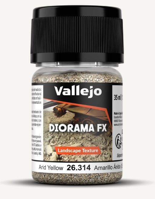 Vallejo Acrylic Paints - Arid Yellow 0.5-2mm Landscape Diorama FX - 26314