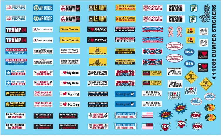 Gofer Racing Model Decals - Bumper Stickers 2024 1:24 - 11086