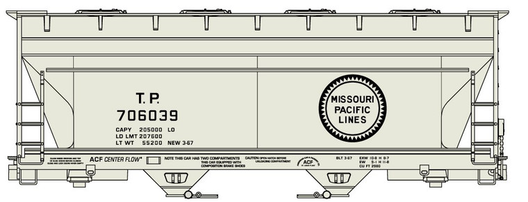 Accurail - HO Texas/Missouri Pac 2Bay ACF CV Hopper - 2218