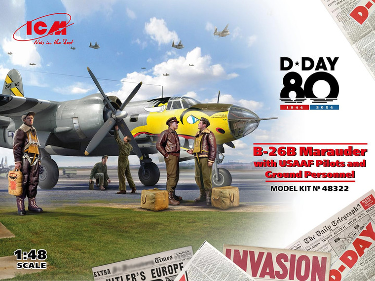 ICM Models - B-26B Marauder w/Pilots&Ground Crew 1:48 - 48322