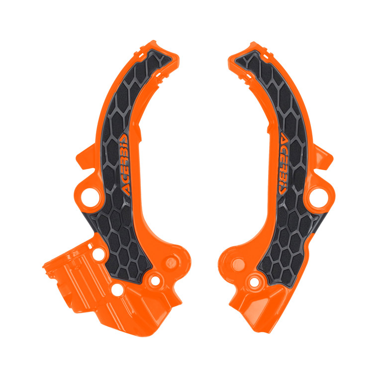 Acerbis - Frame Guards- X-grip Orange/black - 2985891008