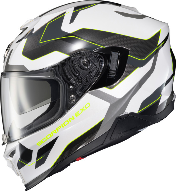 Scorpion Exo - Exo-t520 Full Face Helmet Zuse White/hi-viz Lg - T52-1235