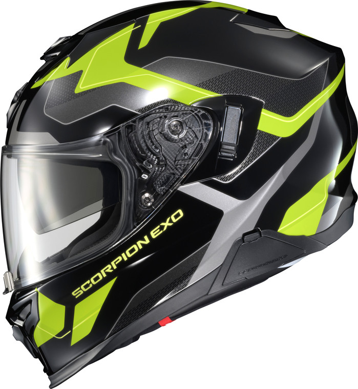 Scorpion Exo - Exo-t520 Full Face Helmet Zuse Black/hi-viz 2x - T52-1207