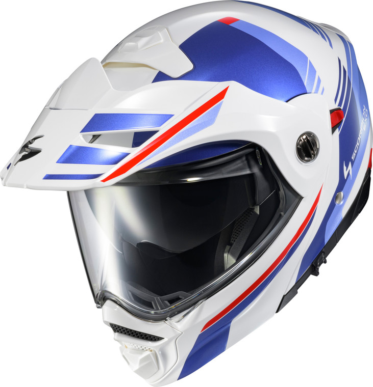 Scorpion Exo - Exo-at960 Modular Helmet Monk White/blue 2x - 96-1207