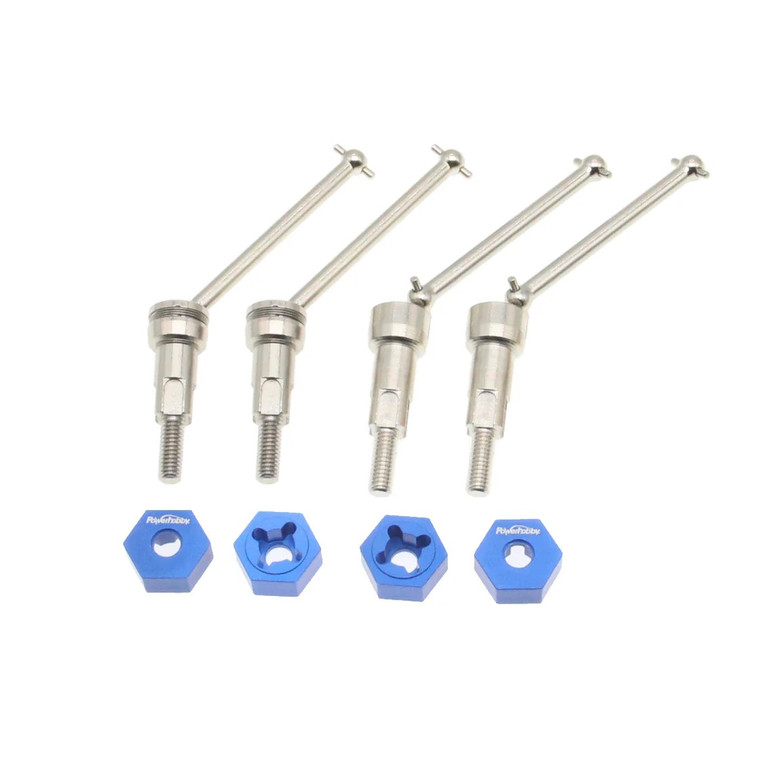 Power Hobby - Front & Rear CVD Axles Drive Shafts, Silver (4), for Arrma - 6843SILVER