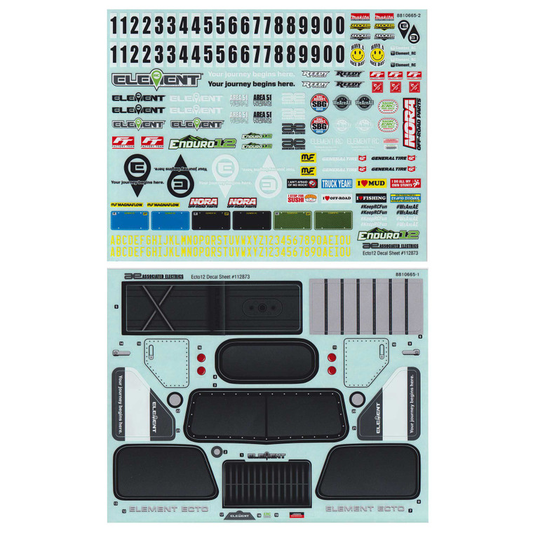 Team Associated - Enduro 12, Ecto Decal Sheet - 41140