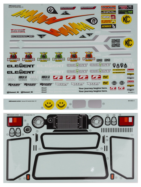 Team Associated - Bushido+ Body Decal Sheets - 42197