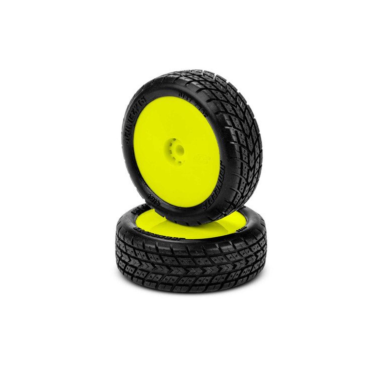 Jconcepts - Dirt Trac Mini - green compound, pre-mounted, yellow wheels (Fits - Mini-B front) - 4121-2211
