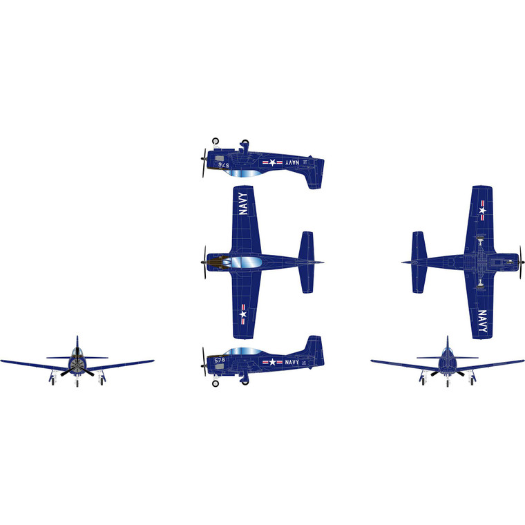 Athearn - HO ATH T-28B Trojan Airplane, Navy NX228TS - -2802