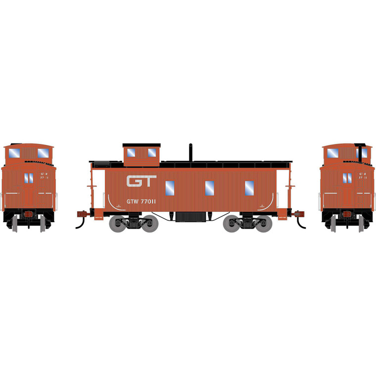 Athearn - HO ATH 3-Window Wood Caboose, GTW #77011 - -2595