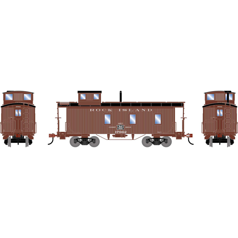 Athearn - HO ATH 3-Window Wood Caboose, RI #17962 - -2597