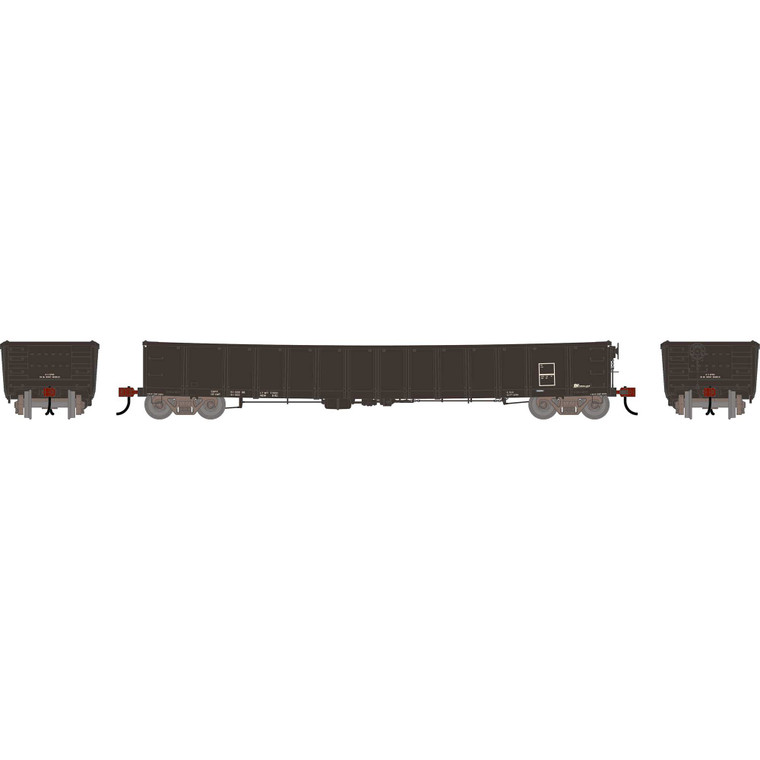 Athearn - HO ATH 52' Mill Gondola, Primed For Grime CarKnocker Data Only Faded Black - -2743