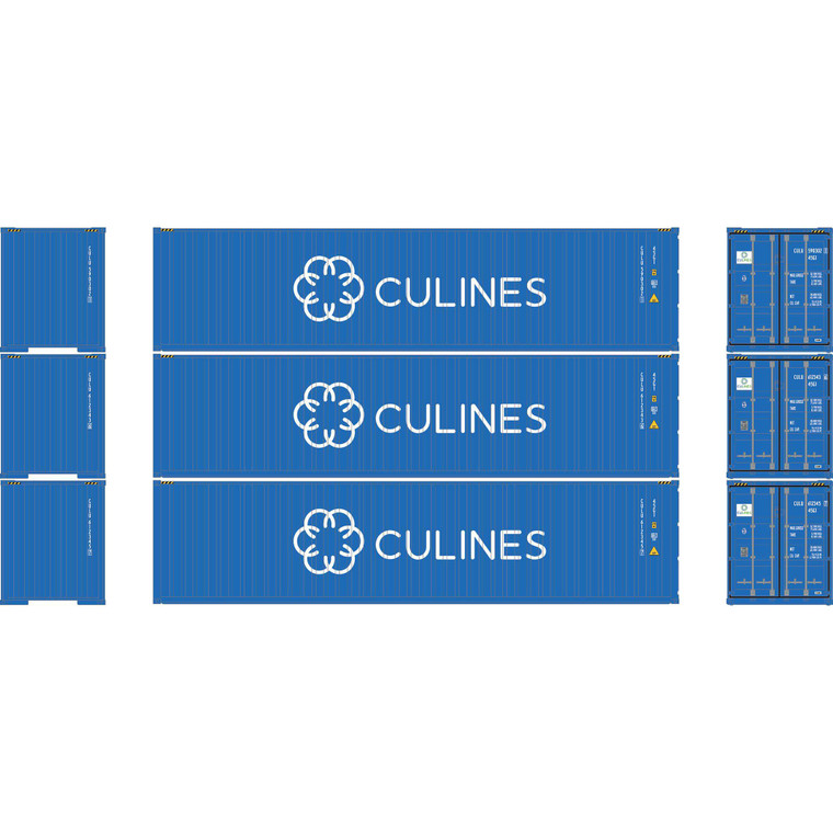Athearn - N ATH 40' Corrugated High-Cube Containers, CULU #590302-1/612343-6/612345-7 (3) - -2716