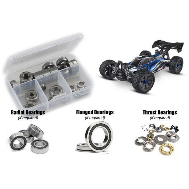 RC Screwz - Traxxas Jato 4x4 BL-2s 1/10th (#90154-4) Rubber Shielded Bearing Kit - TRA140R