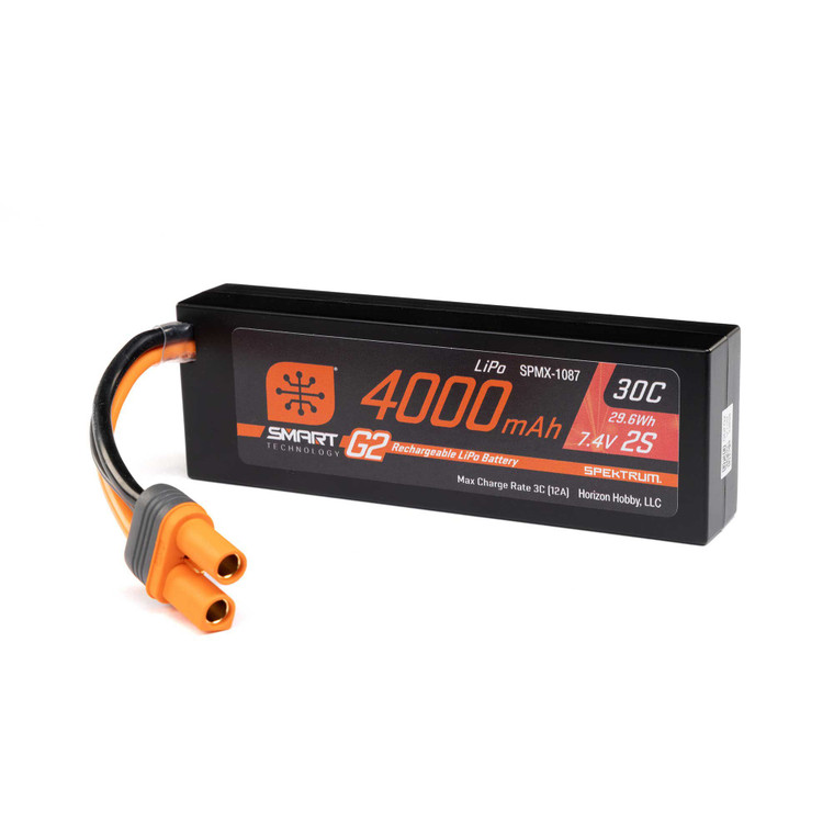 Spektrum - 7.4V 4000mAh 2S 30C Smart LiPo G2 Hard Case: IC5 - X-1087