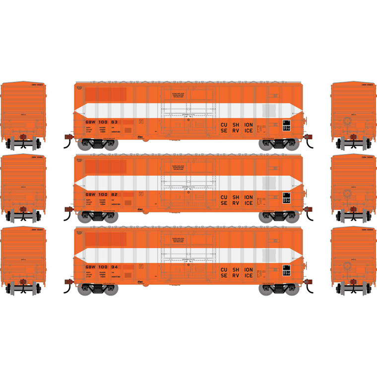 Athearn - HO ATH 50' FMC 5327 12' Plug Door Box Car, GBW #10063/10082/10094 (3) - -2782
