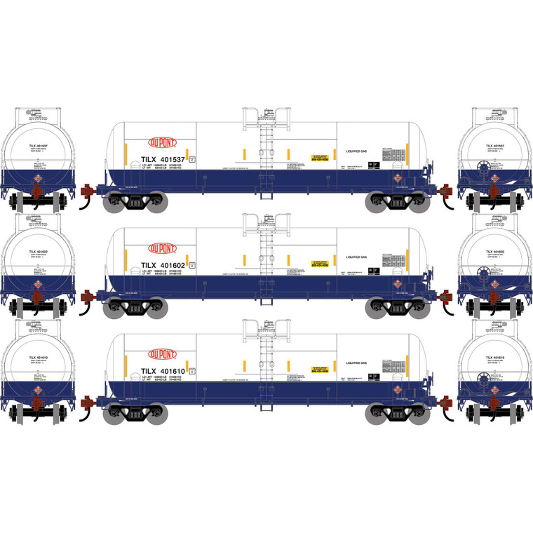 Athearn - HO ATH RTC 20,900 Gallon Acid Tank Car, TILX #401537/401602/401610 (3) - -2773 Athearn - HO ATH RTC 20,900 Gallon Acid Tank Car, TILX #401537/401602/401610 (3) - -2773