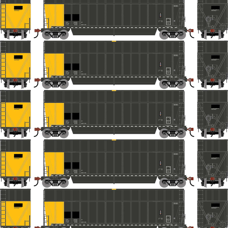 Athearn - HO ATH Berwick Bathtub Extended Side Gondola, Primed For Grime Data Only (5) - -2751
