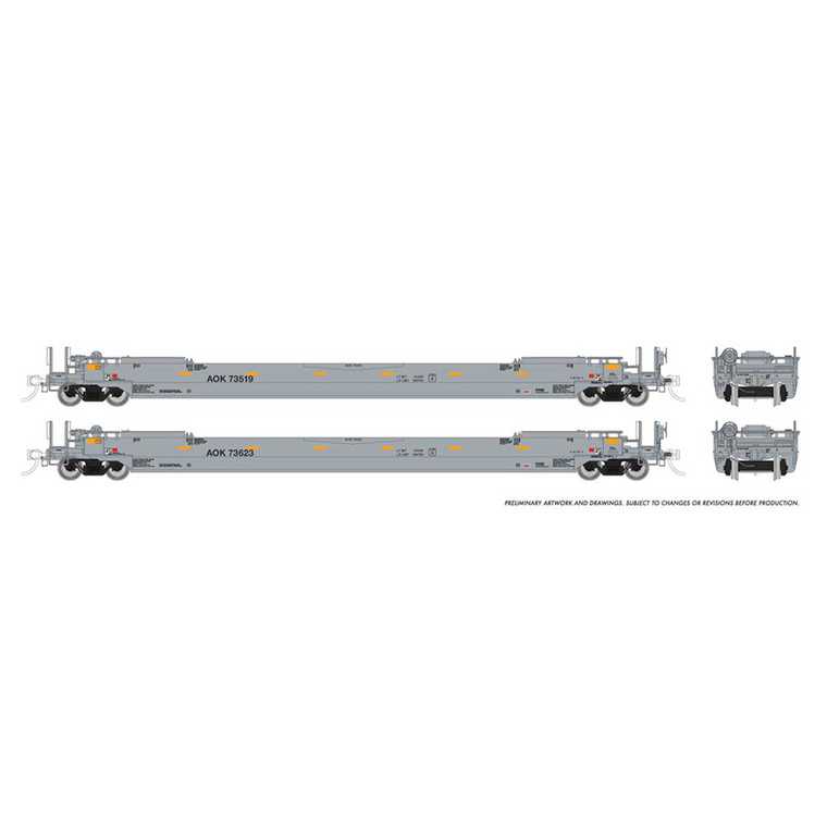 Rapido Trains - HO 53 Husky Stack Well Car AOK 6Pk - 401056 Rapido Trains - HO 53 Husky Stack Well Car AOK 6Pk - 401056