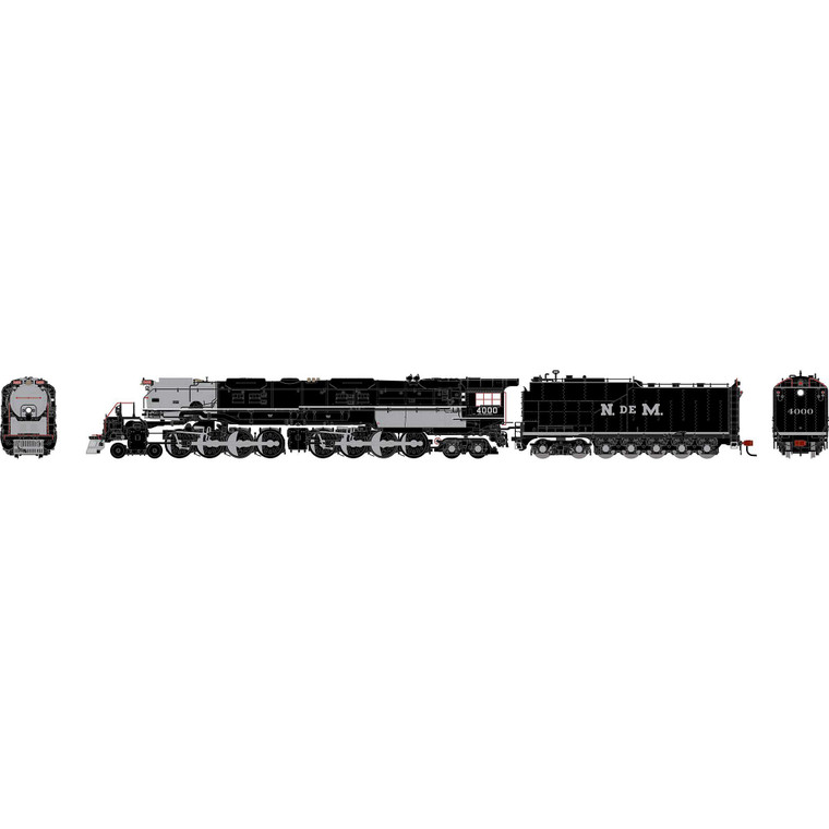 Athearn - HO GEN 4-8-8-4 'Big Boy' Locomotive w/DCC & Sound, Legendary Liveries NdeM #4000 - G-2210