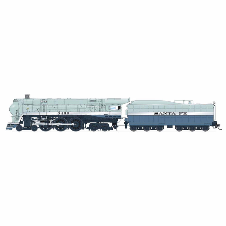 Broadway Limited Imports - HO, Loco, ATSF, Early 1941, Prgn4 Blue Goose #3460 - 7353