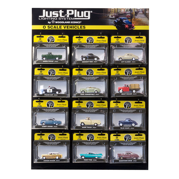 Woodland Scenics - Just Plug O Vehicle Assortment & Merchandiser (DS) - JP5969