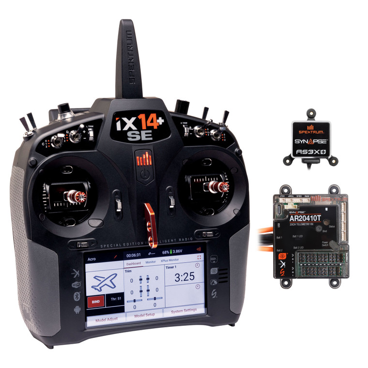 Spektrum - iX14+ Special Edition Transmitter with 20-Channel PowerSafe Receiver and Synapse Combo - R14020C3
