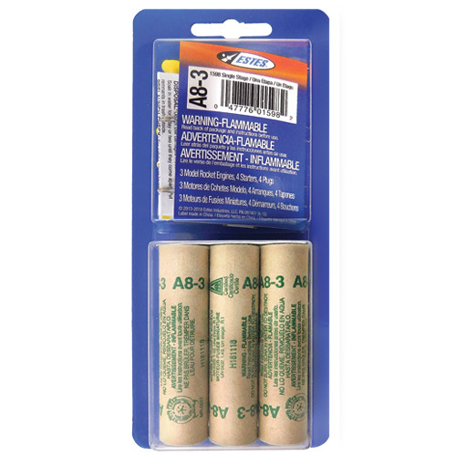 Estes Rockets - A8-3 Engines 3pk (1598) - 10017