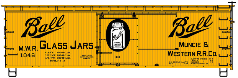 Accurail - HO 36'DS Wood Boxcar Muncie&Western - 1316
