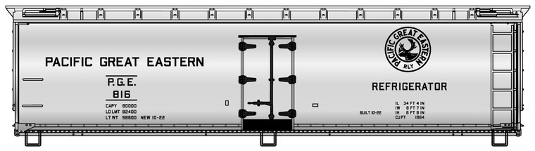 Accurail - HO 40'Wood Reefer PGE Singles - 81803