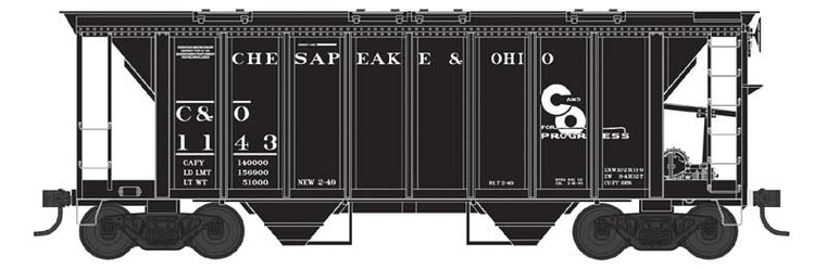 Bowser - N 2-Bay Cvd Hopper C&O 1148 - 38272