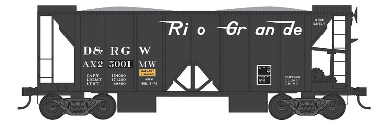 Bowser - N 2-Bay Ballast Car D&RGW 25007 - 38318
