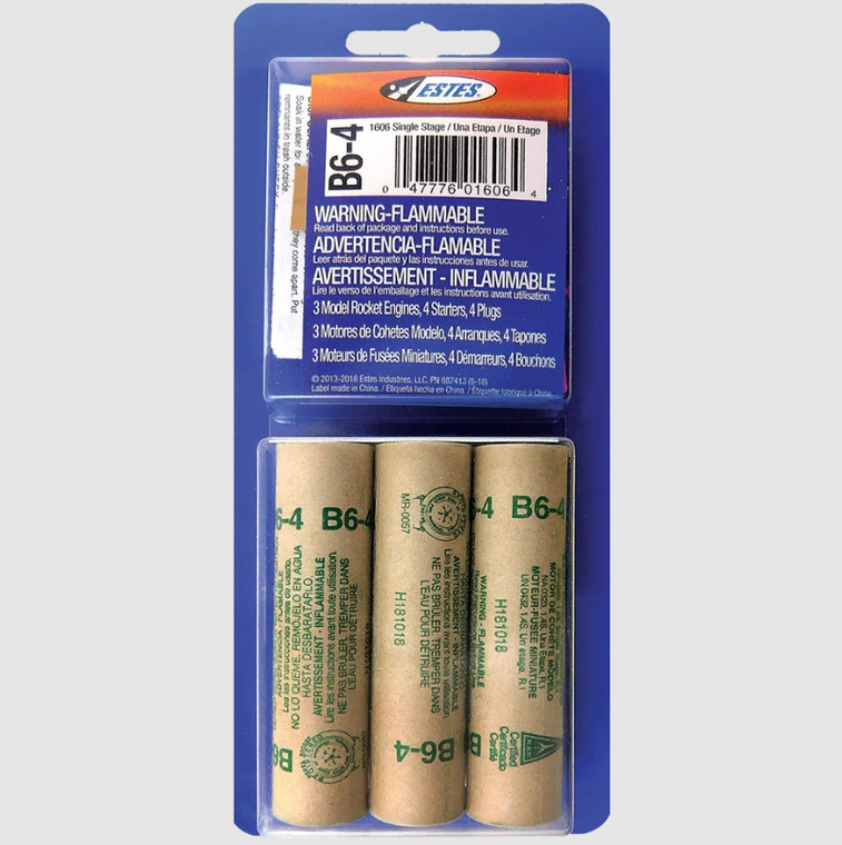 Estes Rockets - B6-4 Model Rocket Engines (3pk) - 10021