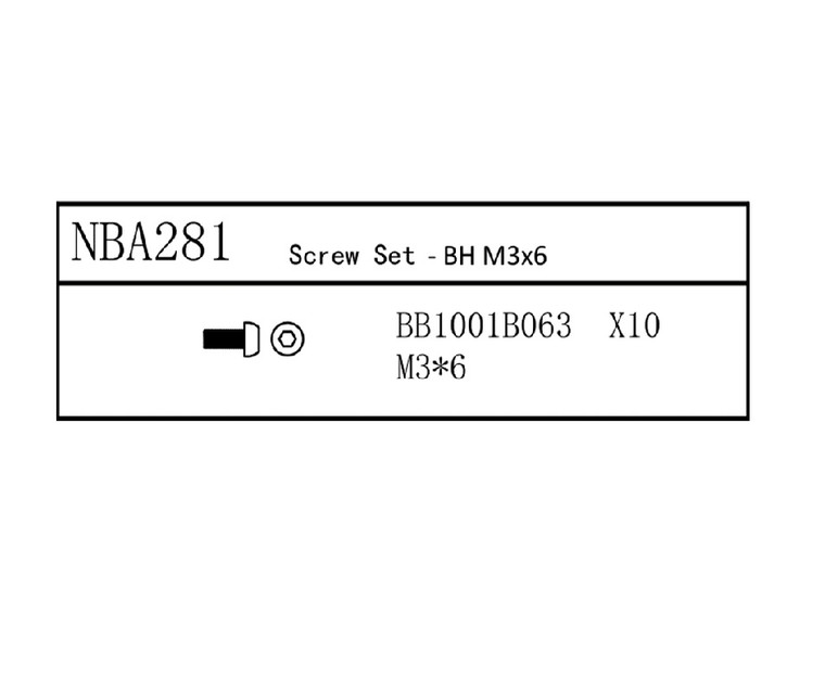 Louise RC - Screw Set - BH M3x6, for LDX Rally, LRX Rally, LTX Touring, - NBA281
