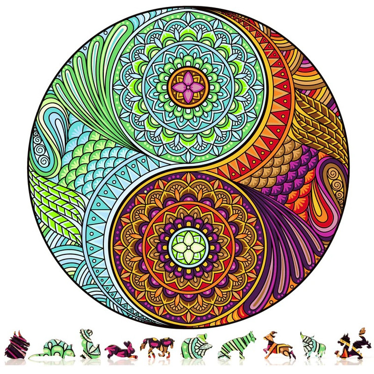 ZenChalet Puzzles - Yin Yang Wooden Jigsaw Puzzle, 500 pcs - YY500