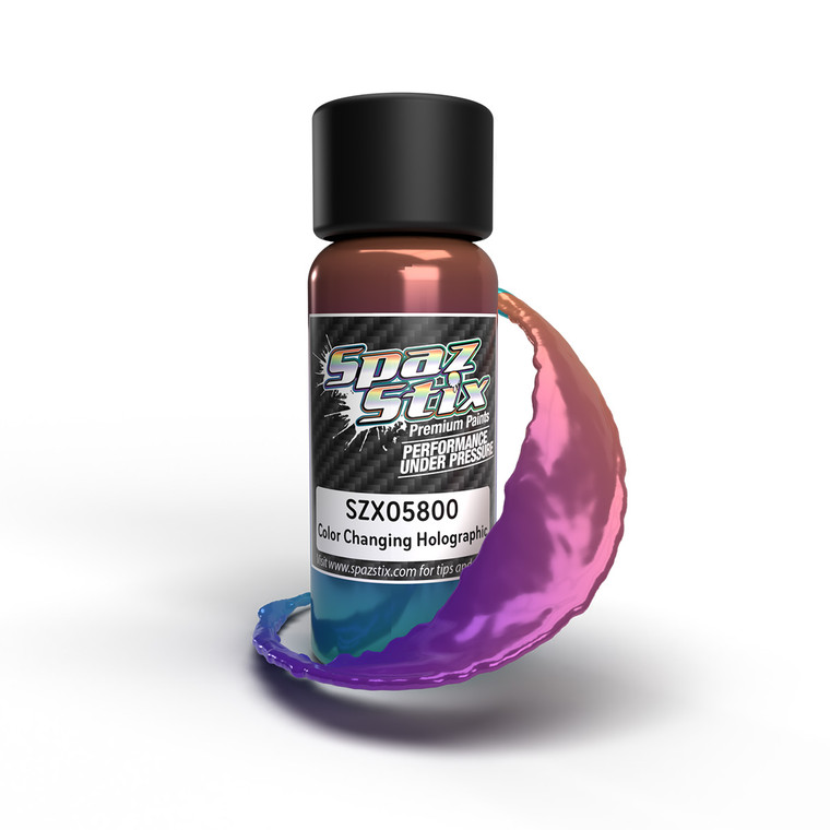 Spaz Stix - Color Changing Airbrush Ready Paint, Holographic, 2oz Bottle - 05800
