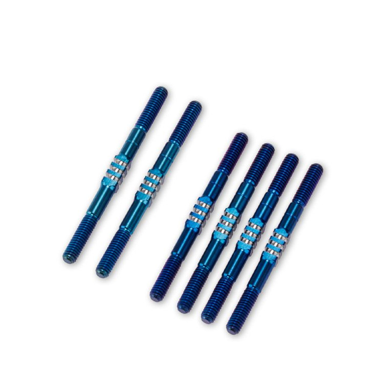 J Concepts - B84 Fin Titanium Turnbuckle Set, 6pc, Burnt Blue - 52931